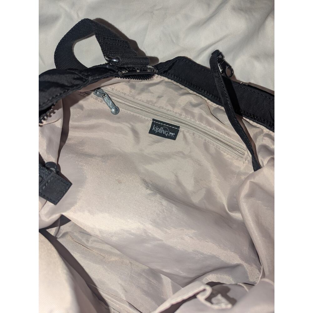 Kipling Black Tote Bag Purse 18" x 12" - Picture 3 of 9